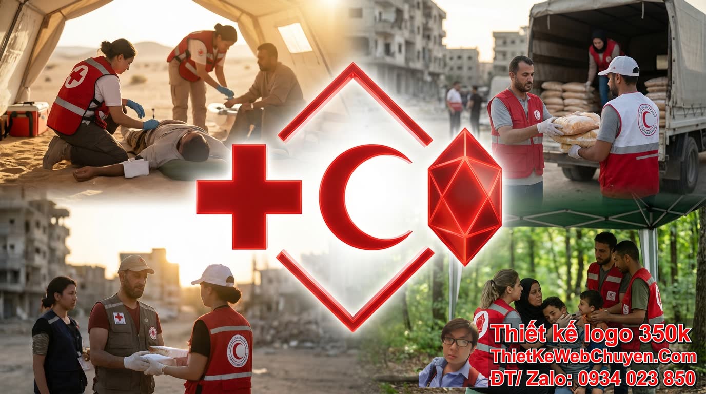 Ngoài logo chữ thập đỏ, còn có những biểu tượng nhân đạo nào khác?